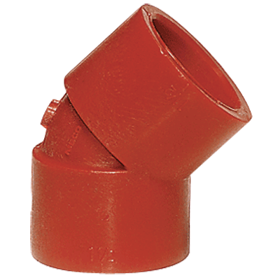 1/2" 45° Elbow, Socket, Red, PVDF, Schedule 80