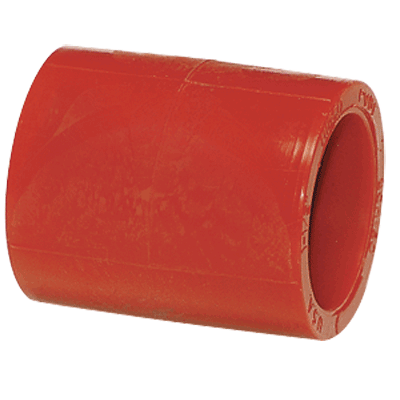 2" Coupling, Socket, Red, PVDF, Schedule 80