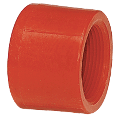3/4" Cap, Female NPT, Red, PVDF, Schedule 80