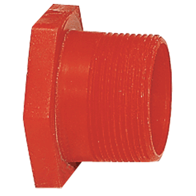 3/4" Plug, Male NPT, Red, PVDF, Schedule 80