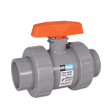 1" Hayward Series TB True Union Ball Valve, Socket & Threaded End Connections, CPVC Body, FPM O-Rings, PTFE Seats, 250 psi @ 70 °F