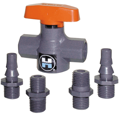 1/4" Valve Stopcock Universal Connector PVC EPDM