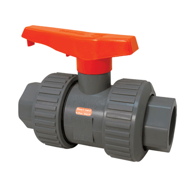 Nibco 1-1/4" PVC Tru-Bloc True Union Ball Valve, Viton O-rings, Socket/FPT Ends