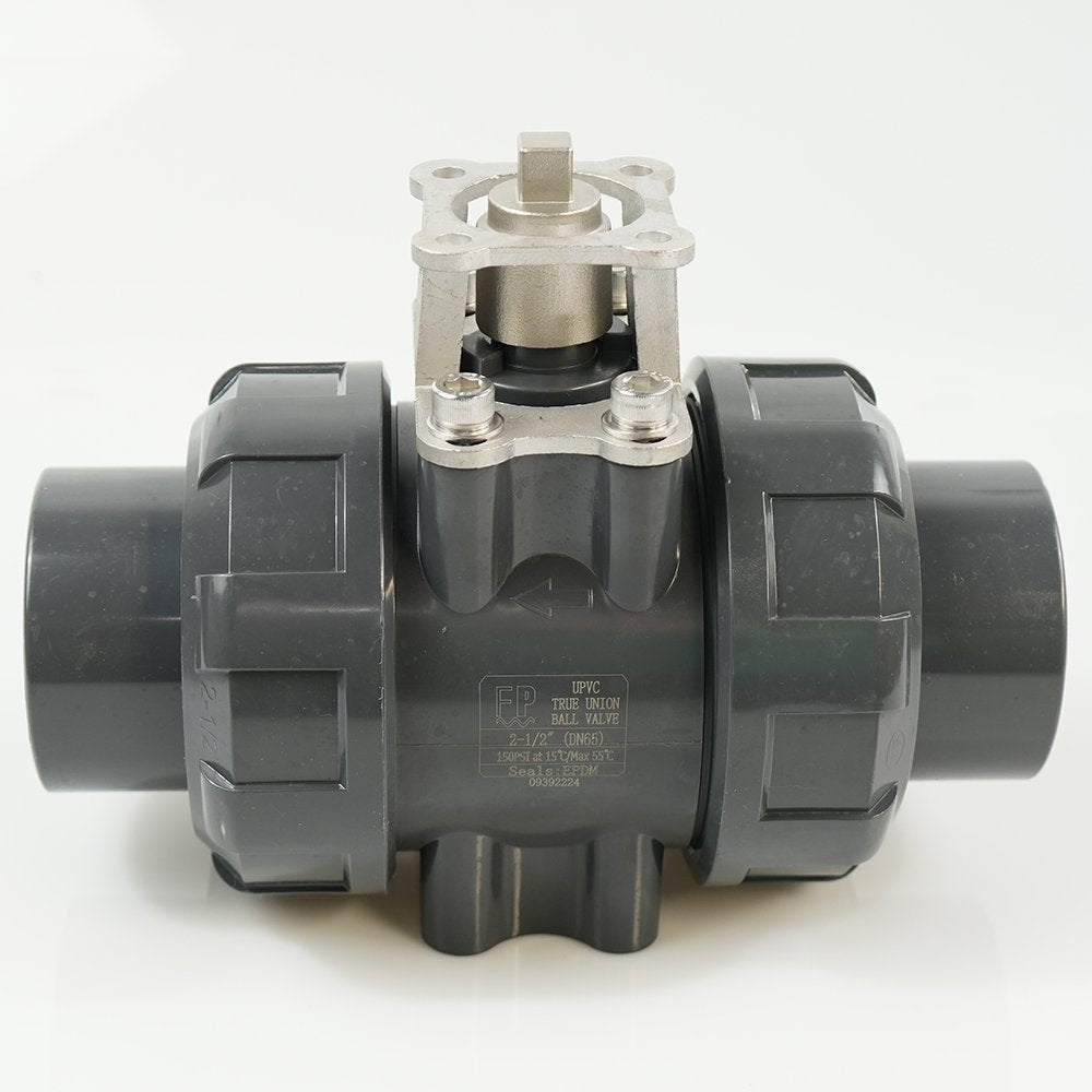 2-1/2" PVC True Union Ball Valve - Actuation Ready - FP-ISO-TUBV-S-025
