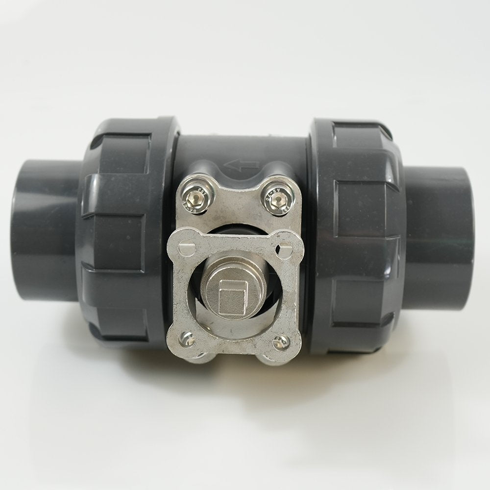 2-1/2" PVC True Union Ball Valve - Actuation Ready - FP-ISO-TUBV-S-025
