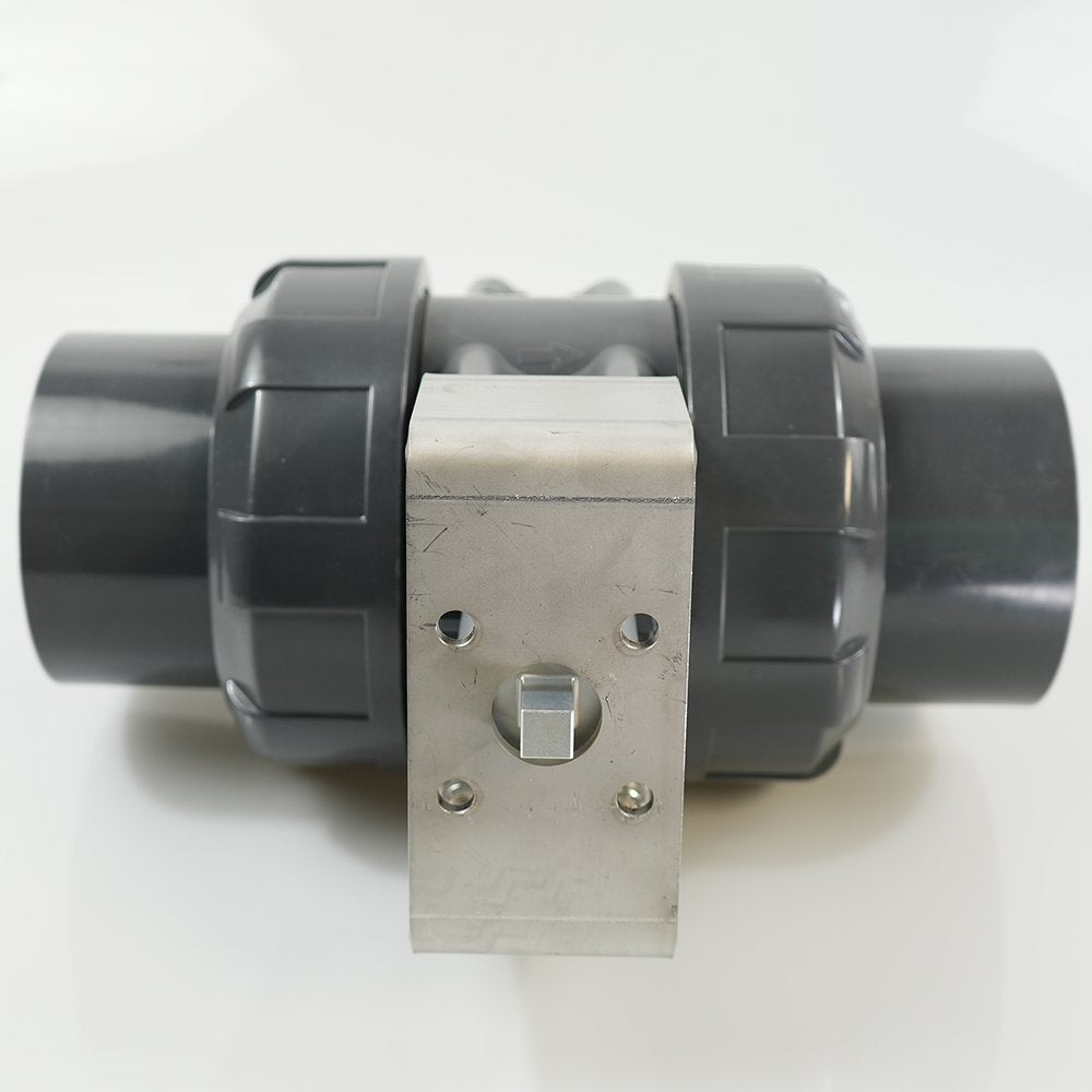 4" PVC True Union Ball Valve - Actuation Ready - FP-ISO-TUBV-S-040
