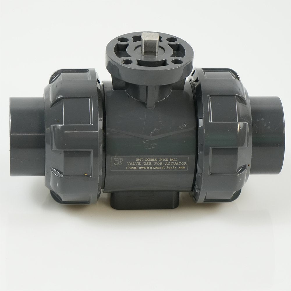1" PVC True Union Ball Valve - Actuation Ready - FP-ISO-TUBV-ST-010