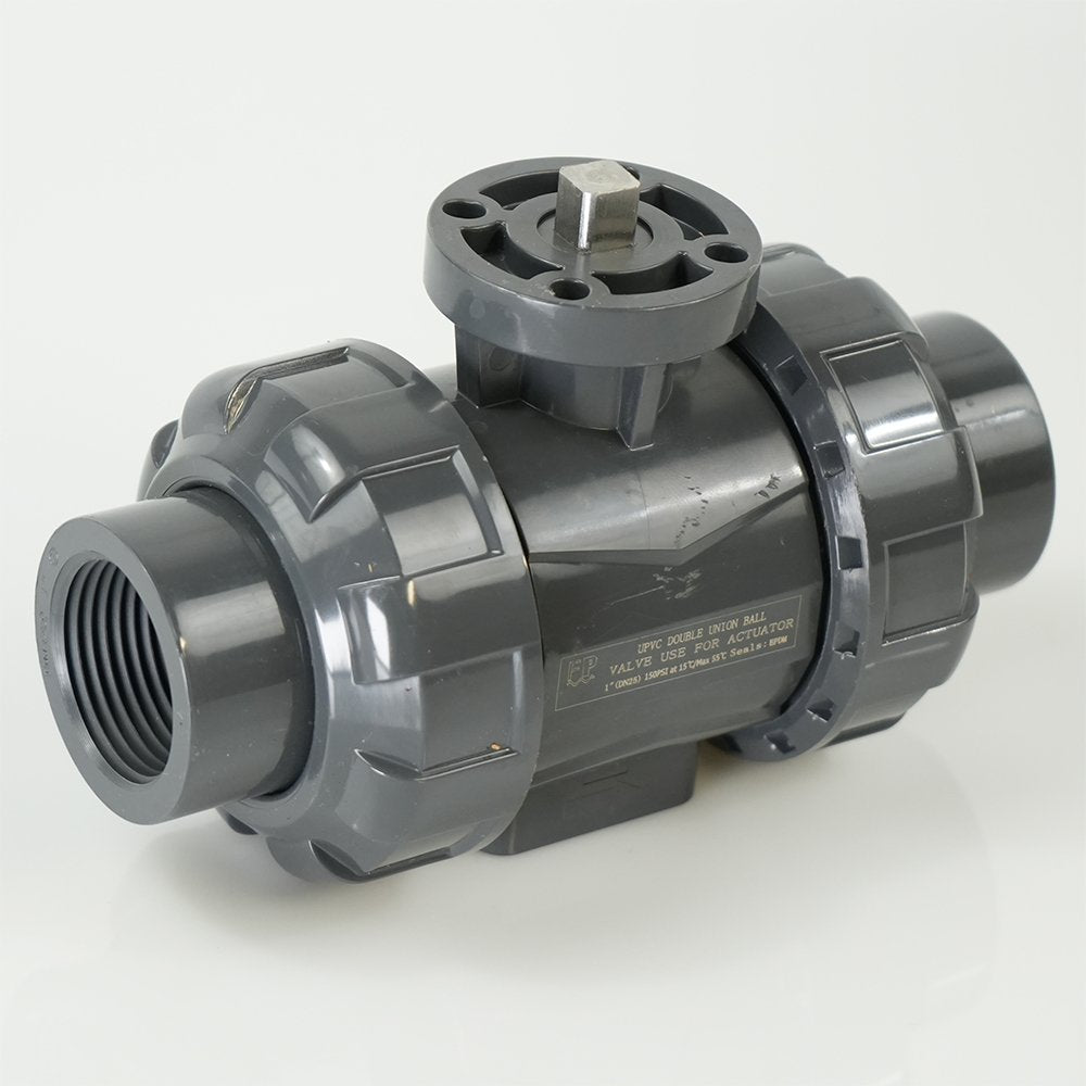 1" PVC True Union Ball Valve - Actuation Ready - FP-ISO-TUBV-ST-010