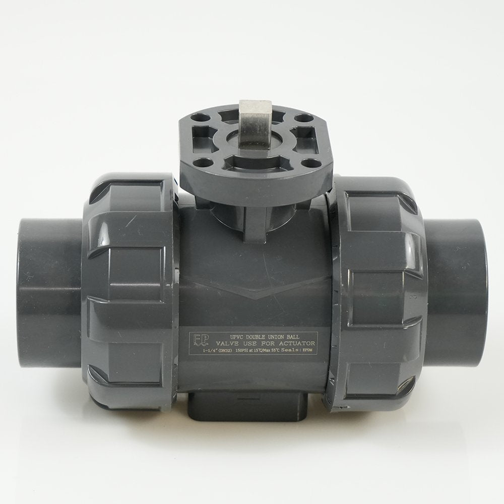 1-1/4" PVC True Union Ball Valve - Actuation Ready - FP-ISO-TUBV-ST-012