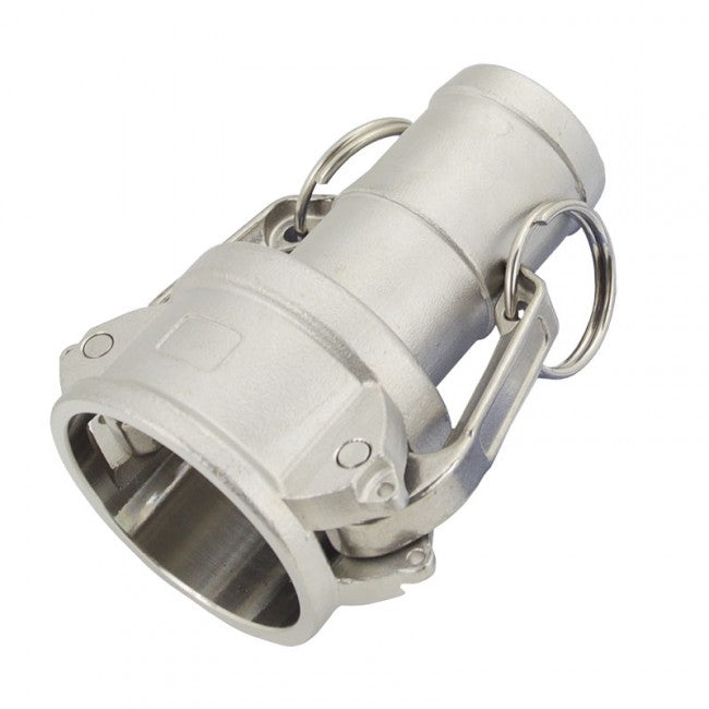 1-1/2" Flui-PRO 316 SS Camlock Fitting - Female Camlock x Hose Shank (FP-SS-C-150)