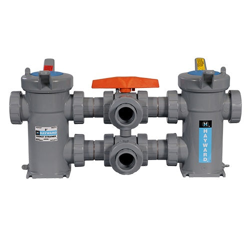 2-1/2" Hayward CPVC Duplex Basket Strainer, FPM O-Rings, Threaded End (DB2250T)