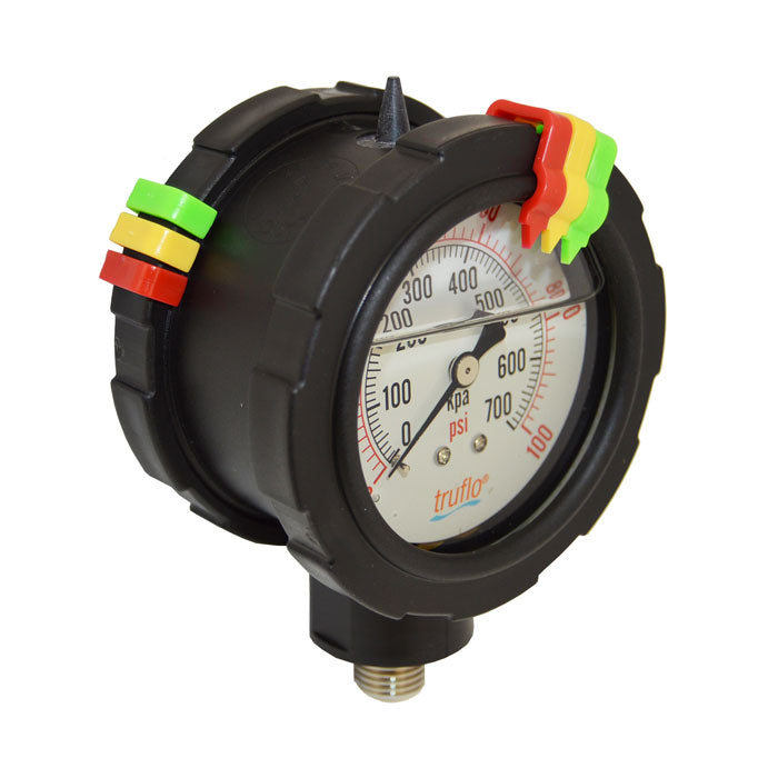 2-1/2" Truflo OBS Series Double-Sided Pressure Gauge - Side