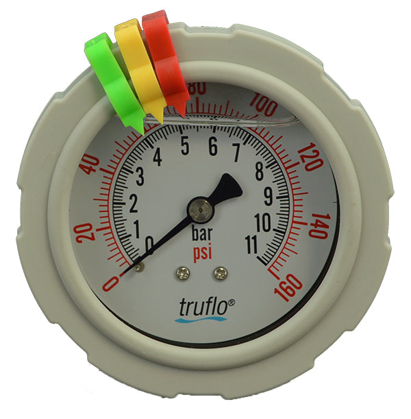 2-1/2" Truflo OBS-GO Series Center Mount Pressure Gauge (OBS-GO-0-160-C)