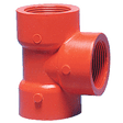 2" Tee, Threaded, Red, PVDF, Schedule 80