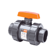 1/4" Hayward Series TB True Union Ball Valve, Threaded End Connections, PVC Body, FPM O-Rings, PTFE Seats, 250 psi @ 70 &#176F
