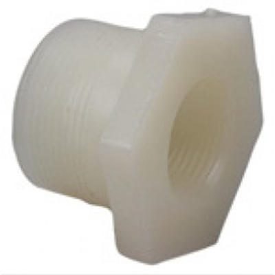 1" x 3/4" Bushing, Flush, Male NPT x Female NPT, Natural, PVDF, Schedule 80