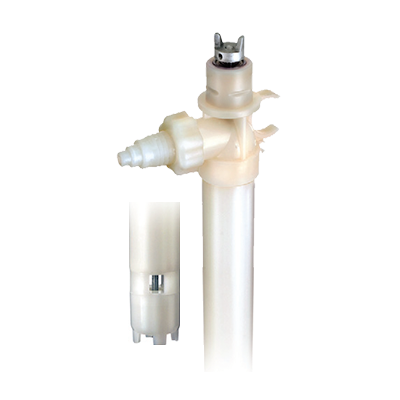 Series PF Drum Pump, 2.00" PVDF Tube, 1" Hose Barb Discharge, Alloy 625 Shaft, FKM O-Ring, 60" Tube Length, 1.8 Maximum Specific Gravity