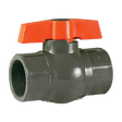 Series QV QIC2&#8482 1-1/2" Compact Ball Valve, Socket Connection, Gray, PVC, EPDM O-ring, PTFE Seat, 1/4 Turn Operation, Full Port