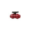 1-1/2" Ball Valve, Socket, True Union, Red, PVDF, FKM Seal, Schedule 80, Model C, Black Handle