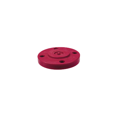 1" Blind Flange, One-Piece Solid Design, Flange End, Red, PVDF, Schedule 80