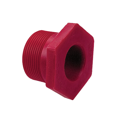 1" x 1/2" Bushing, Flush, Spig x Socket, Red, PVDF, Schedule 80