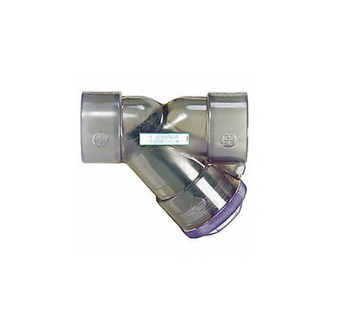 1" Hayward Clear PVC Y-Strainer w/ FPM O-Ring & Socket End Connections