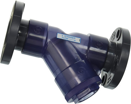 2" Hayward Clear PVC Y-Strainer w/ FPM O-Ring & Flanged End Connections