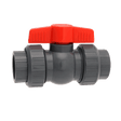 Series QTA 2" True Union Compact Ball Valve, Socket/Threaded Connection, Gray, PVC, EPDM O-ring, Santoprene&#174 (TPV) Seat, 1/4 Turn Operation