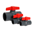 Series QVC 2" Compact Ball Valve, Socket Connection, White, PVC, EPDM O-ring, Santoprene&#174 (TPV) Seat, 1/4 Turn Operation